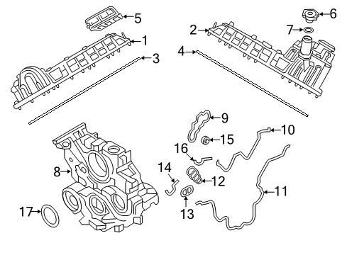 2018 Nissan Titan XD Valve & Timing Covers Cap-Oil Filter Diagram for 15255-EZ40A