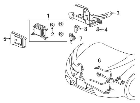 2021 Honda Insight Electrical Components - Front Bumper Parking Sensors (RADIANT RED METALLIC) Diagram for 08V67-TVA-170K