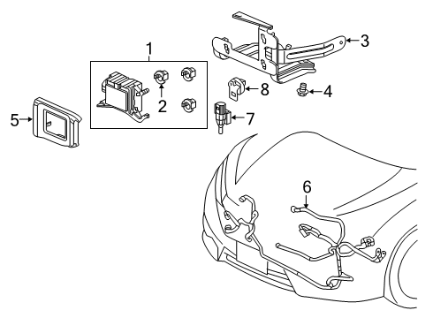 2021 Honda Insight Electrical Components - Front Bumper Parking Sensors (CRYSTAL BLACK PEARL) Diagram for 08V67-TVA-150K