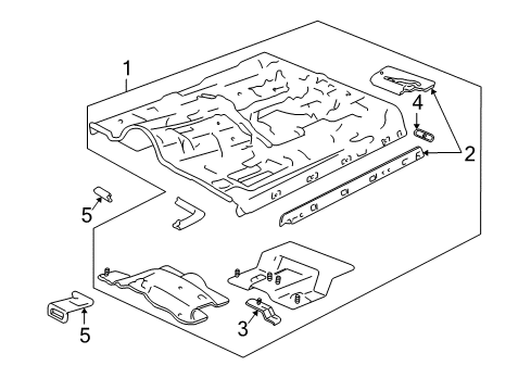 1994 GMC Sonoma Cab - Floor Panel Asm, Floor T(53) Diagram for 12548364