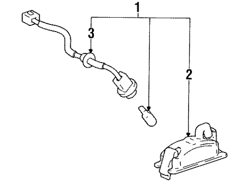 1991 Toyota Tercel License Lamps Lamp Assy, License Plate Diagram for 81270-16240