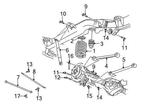 2004 Chevrolet Trailblazer Rear Suspension Rear Spring Diagram for 15948005