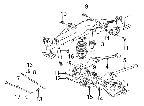 2005 GMC Envoy Rear Suspension Auxiliary Spring Diagram for 10386223