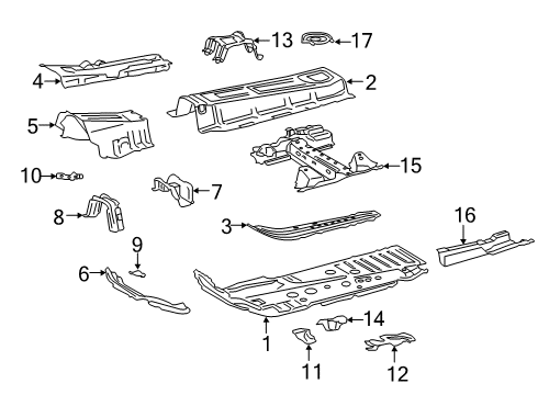 2021 Toyota RAV4 Floor & Rails Floor Reinforcement Diagram for 57053-0R030