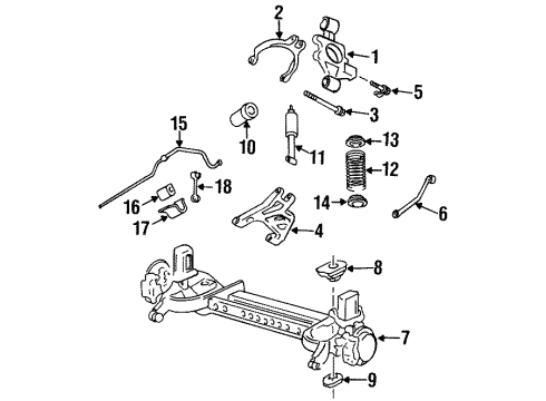 1994 Cadillac Seville Rear Suspension, Lower Control Arm, Upper Control Arm, Ride Control, Stabilizer Bar, Suspension Components Arm Asm-Rear Suspension Lower Control *Pink/Green Diagram for 22156606