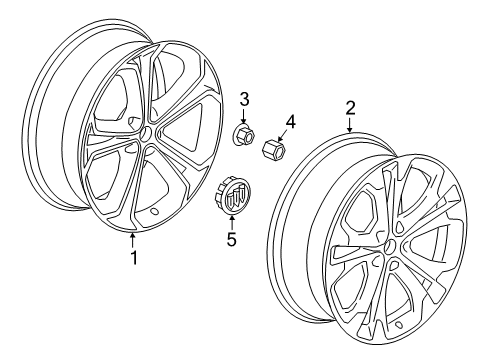 2018 Buick Cascada Wheels, Covers & Trim Wheel, Alloy Diagram for 39081901