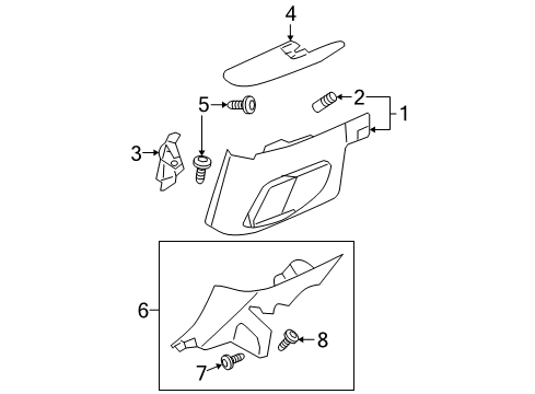 2008 Ford Mustang Interior Trim - Quarter Panels Quarter Trim Panel Diagram for 6R3Z-7631112-CC