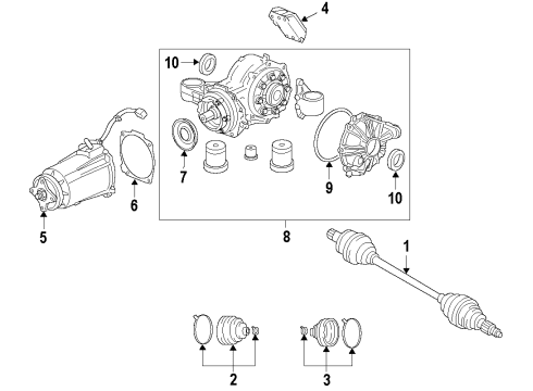 2008 Saturn Vue Rear Axle, Axle Shafts & Joints, Differential, Drive Axles, Propeller Shaft Rear Axle Drive Shaft Diagram for 22727020