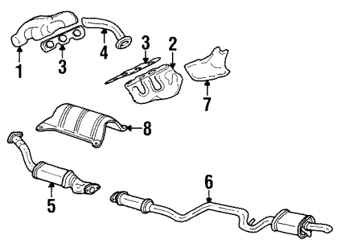 1999 Oldsmobile Intrigue Exhaust Components SHIELD, Exhaust Manifold Diagram for 12563756