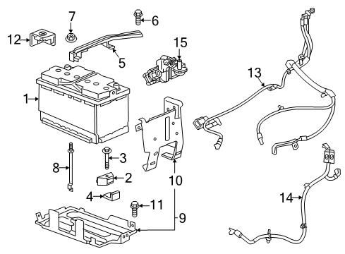 2019 GMC Acadia Battery Positive Cable Diagram for 84221361