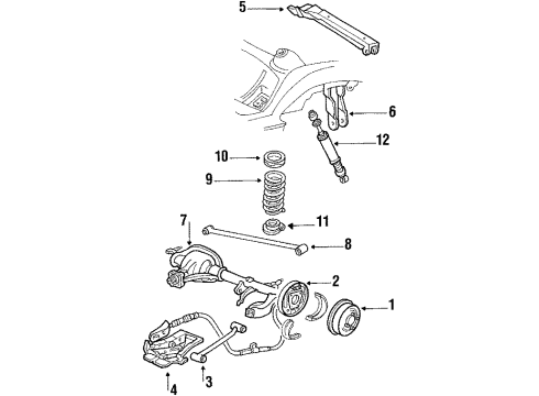 1984 Chevrolet Chevette Rear Axle Plate, Rear Brake Backing Diagram for 18010033