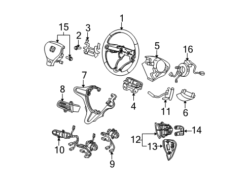 2011 Honda Fit Steering Column & Wheel, Steering Gear & Linkage Set Plate, L. Diagram for 78518-TF0-N81