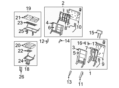 2006 Infiniti QX56 Third Row Seats Board-3RD Seat Back, L Diagram for 89659-ZC30A