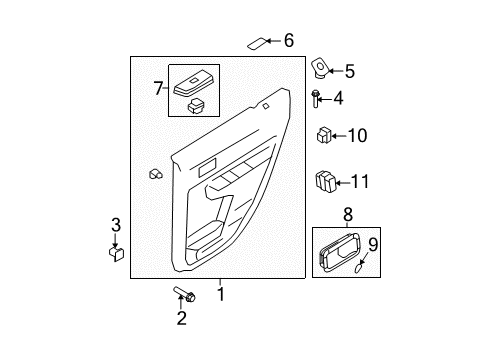 2008 Ford Edge Heated Seats Escutcheon Diagram for 8T4Z-7822620-AB