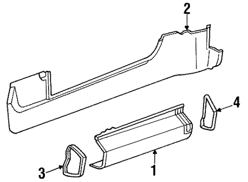1991 BMW 850i Rocker Panel Partition Left Diagram for 41218108435