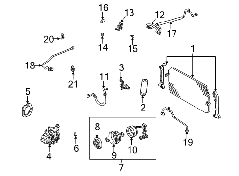 1997 Lexus ES300 A/C Condenser, Compressor & Lines Compressor , Reman A Diagram for 88320-33120-84