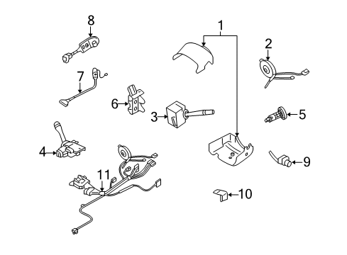 2006 Cadillac SRX Switches Cover Kit, Steering Column Trim *Cashmere Diagram for 88967194