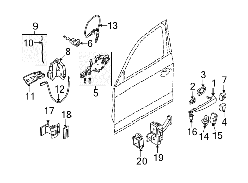 2010 BMW 328i xDrive Front Door Operating Rod, Door Front Left Diagram for 51217059905