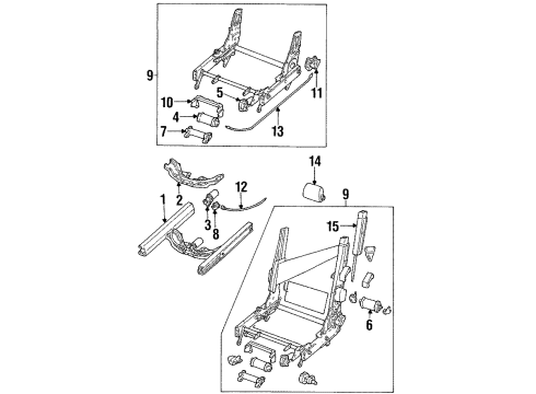 1996 BMW 850Ci Power Seats Switch Seat Adjusting Front Left Diagram for 61311383477