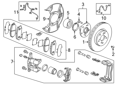 2016 Acura RDX Anti-Lock Brakes Hose Set, Right Front Diagram for 01464-TX4-A02