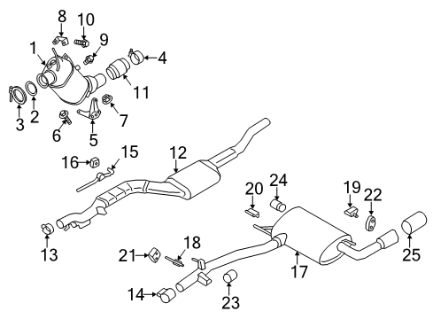 2016 BMW X3 Exhaust Components Catalytic Converter Diagram for 18308570175
