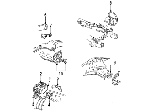 1993 GMC Typhoon ABS Components Modulator Diagram for 15955402