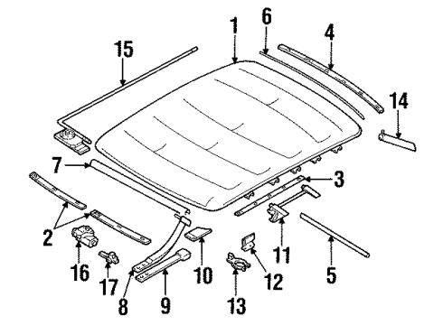 1998 BMW 318ti Sunroof Drive Unit For Folding Sliding Roof Diagram for 67612496368