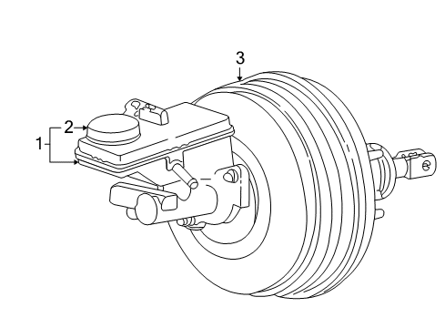 2001 Lincoln LS Hydraulic System Master Cylinder Diagram for XW4Z-2140-CA