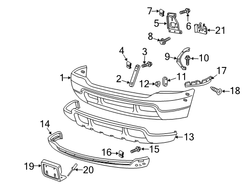 2001 Ford F-250 Super Duty Front Bumper License Bracket Diagram for F81Z-17A385-AA