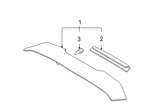 2007 Hyundai Accent Rear Spoiler Rear Spoiler Assembly Diagram for 87210-1E200