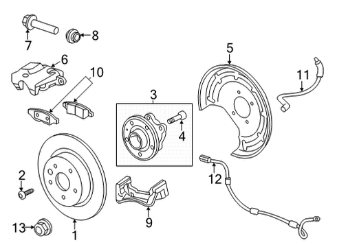2021 Chevrolet Trailblazer Brake Components Guide Pin Diagram for 13532632