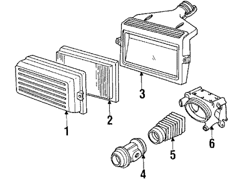 1985 Chevrolet Corvette Throttle Body Sensor Asm, Mass Air Flow Diagram for 14081243