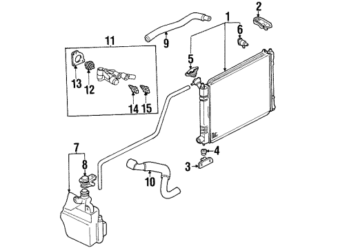 1999 Ford Escort Powertrain Control Thermostat Housing Diagram for F8CZ-8592-AA