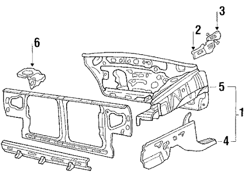 1988 Mitsubishi Precis Structural Components & Rails Hook Assembly-Towing Front LH Diagram for 86441-21002