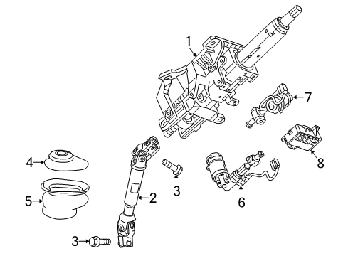 2017 Chevrolet Impala Steering Column & Wheel, Steering Gear & Linkage Boot Diagram for 22968806