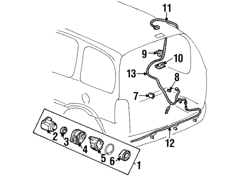 2004 Oldsmobile Silhouette Electrical Components Distance Sensor Diagram for 88891837