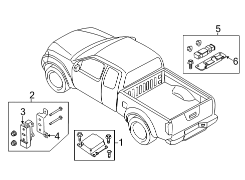 2015 Nissan Frontier Air Bag Components Sensor Assy-Side Air Bag, RH Diagram for 98830-9BL9A