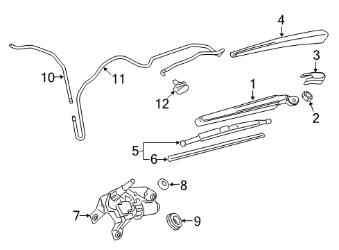 2016 GMC Terrain Wiper & Washer Components Wiper Arm Nut Diagram for 11505807