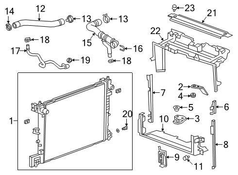 2019 Cadillac CT6 Radiator & Components Lower Baffle Diagram for 84037096