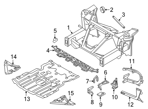 2016 BMW i8 Radiator Support, Splash Shields Console, Front End Strut, Right Diagram for 51647336232