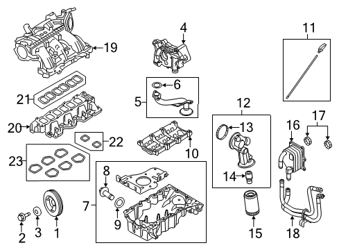 2014 Lincoln MKT Engine Parts, Mounts, Cylinder Head & Valves, Camshaft & Timing, Variable Valve Timing, Oil Cooler, Oil Pan, Oil Pump, Balance Shafts, Crankshaft & Bearings, Pistons, Rings & Bearings Intake Manifold Diagram for FT4Z-9424-D