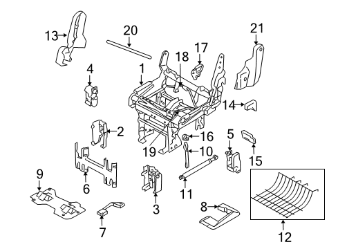 2004 Ford Expedition Tracks & Components Adjust Cover Diagram for 2L1Z-78617D69-AAA