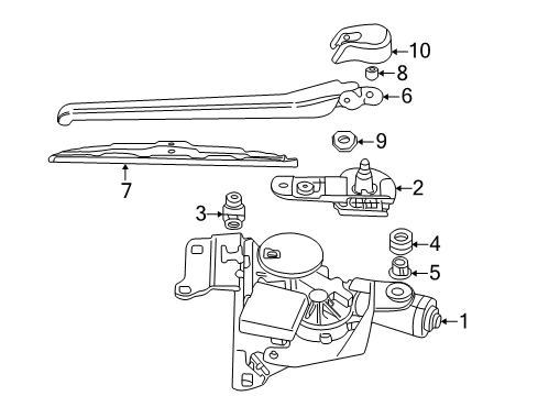 2001 BMW 325i Wiper & Washer Components Hex Nut Diagram for 07119904948