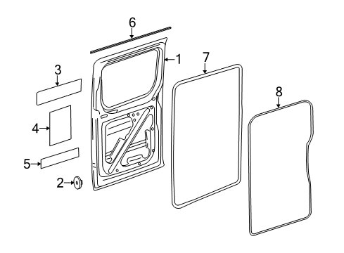 2008 Dodge Sprinter 3500 Side Loading Door - Door & Components WEATHERSTRIP-Cargo Door Diagram for 68014676AA