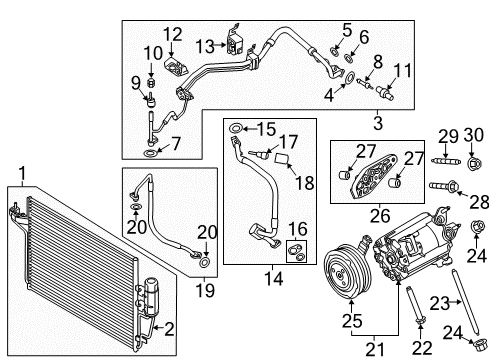 2015 Ford Escape Switches & Sensors Evaporator Tube Diagram for CV6Z-19D742-E