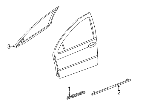 2004 Dodge Intrepid Exterior Trim - Front Door Molding-Front Door Diagram for 5018314AA