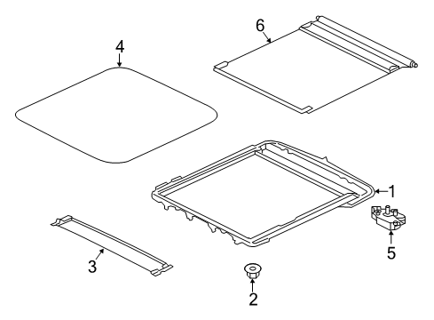 2019 Infiniti QX60 Sunroof Glass-SUNROOF Diagram for 73612-3JA0B