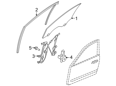 2011 Infiniti G25 Front Door Glass Run Rubber-Front Door, RH Diagram for 80330-JK00B