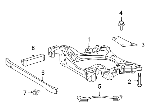2009 Lexus LS460 Suspension Mounting - Front Crossmember, Front Suspension, Lower Diagram for 51212-50021