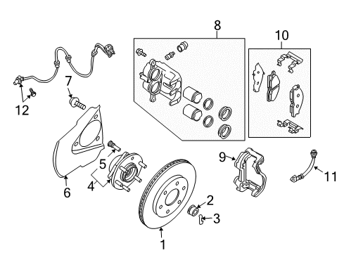 2012 Nissan Titan Anti-Lock Brakes Sensor Assembly Anti Ski, Rear Diagram for 47900-9FF1A